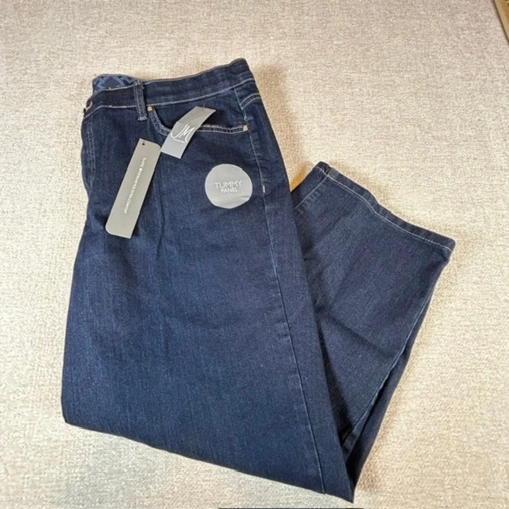 NWT JM Collection Comfort Waistband Tummy Control Stretch Jeans 18 $49 Wide Leg